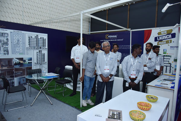 Vishaal Promoters real estate exhibition stall showcasing projects